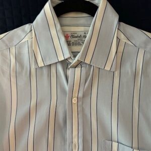 Turnbull And Asser Long Sleeve Collared Button Down Striped Mens 15" 26"